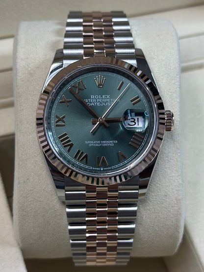 Rolex Datejust 36 NEW Mint Green Roman Dial on Jubilee 126231 Papers 2026