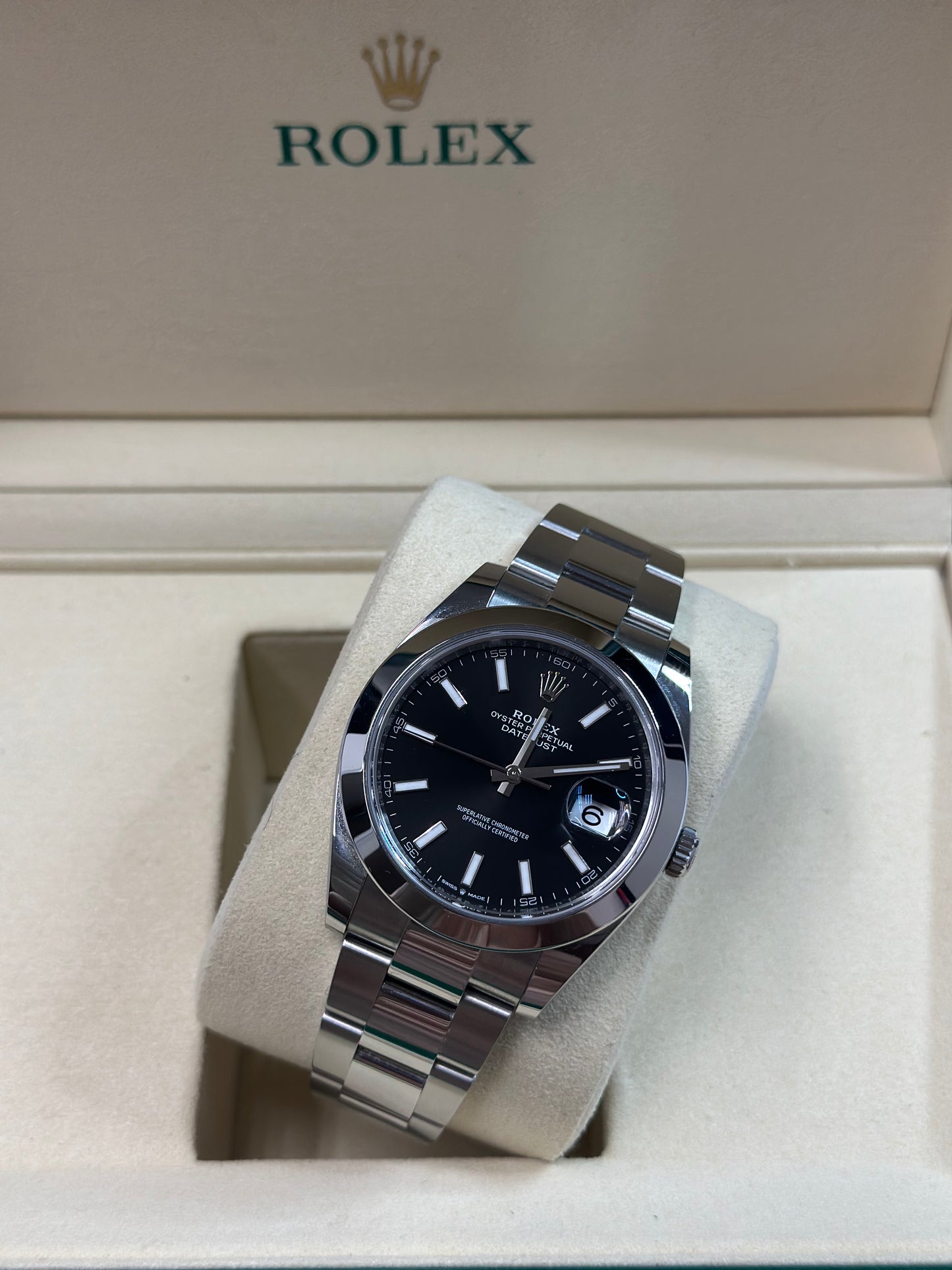 Rolex Datejust 41 Black Index Dial on Oyster 126300 Papers 2026