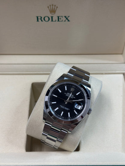 Rolex Datejust 41 Black Index Dial on Oyster 126300 Papers 2026