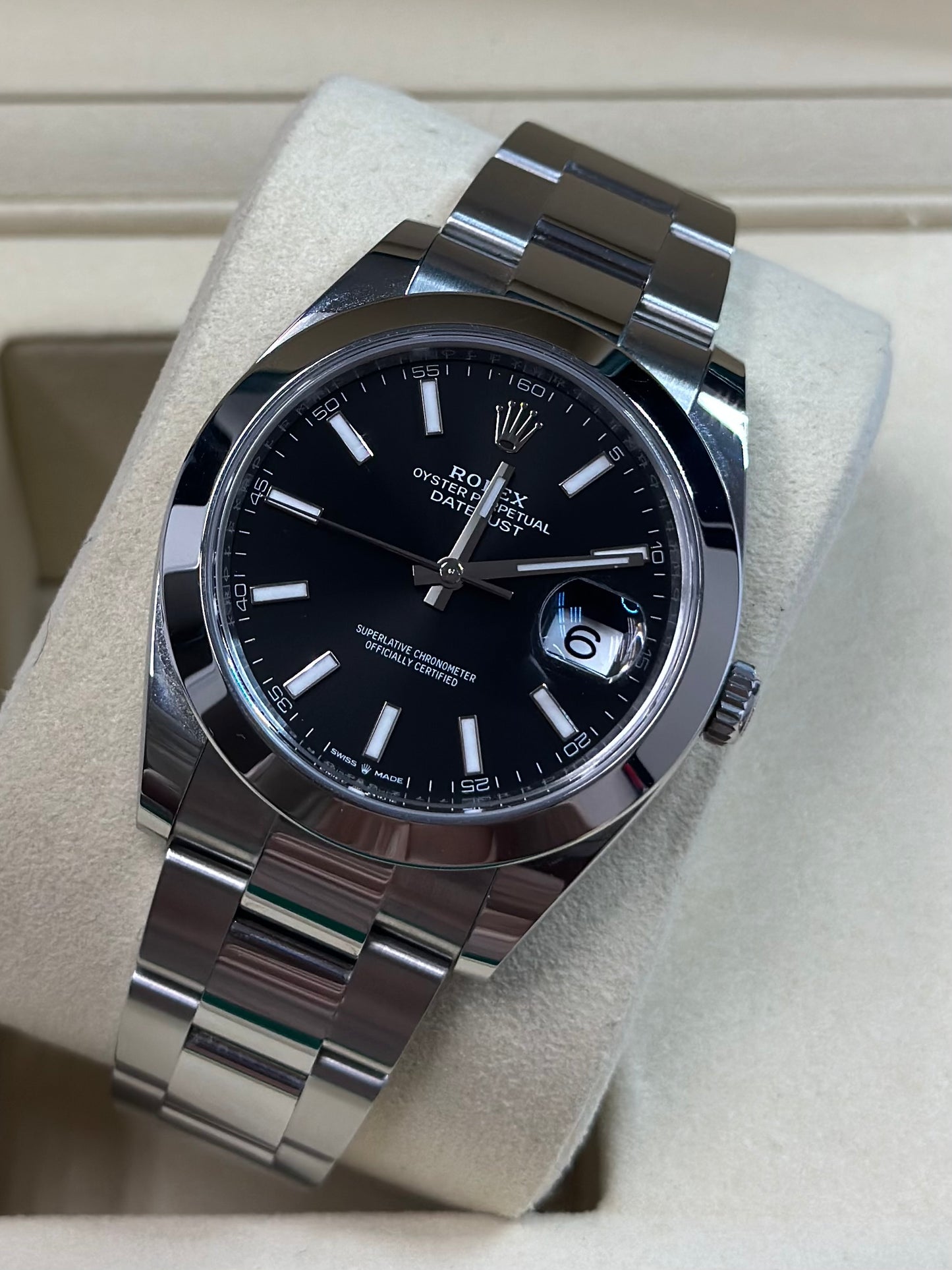 Rolex Datejust 41 Black Index Dial on Oyster 126300 Papers 2026