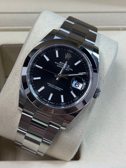 Rolex Datejust 41 Black Index Dial on Oyster 126300 Papers 2026
