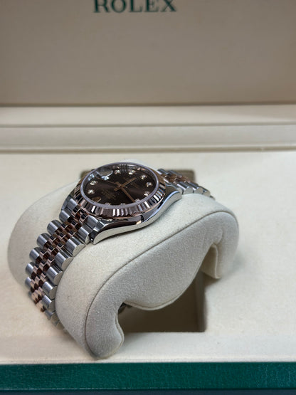 Rolex Datejust 31 Chocolate Diamond Dial on Jubilee 278271 Papers 2026