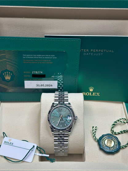 Rolex Datejust 31 Mint Green Index Dial on Jubilee 278274 Papers 2026
