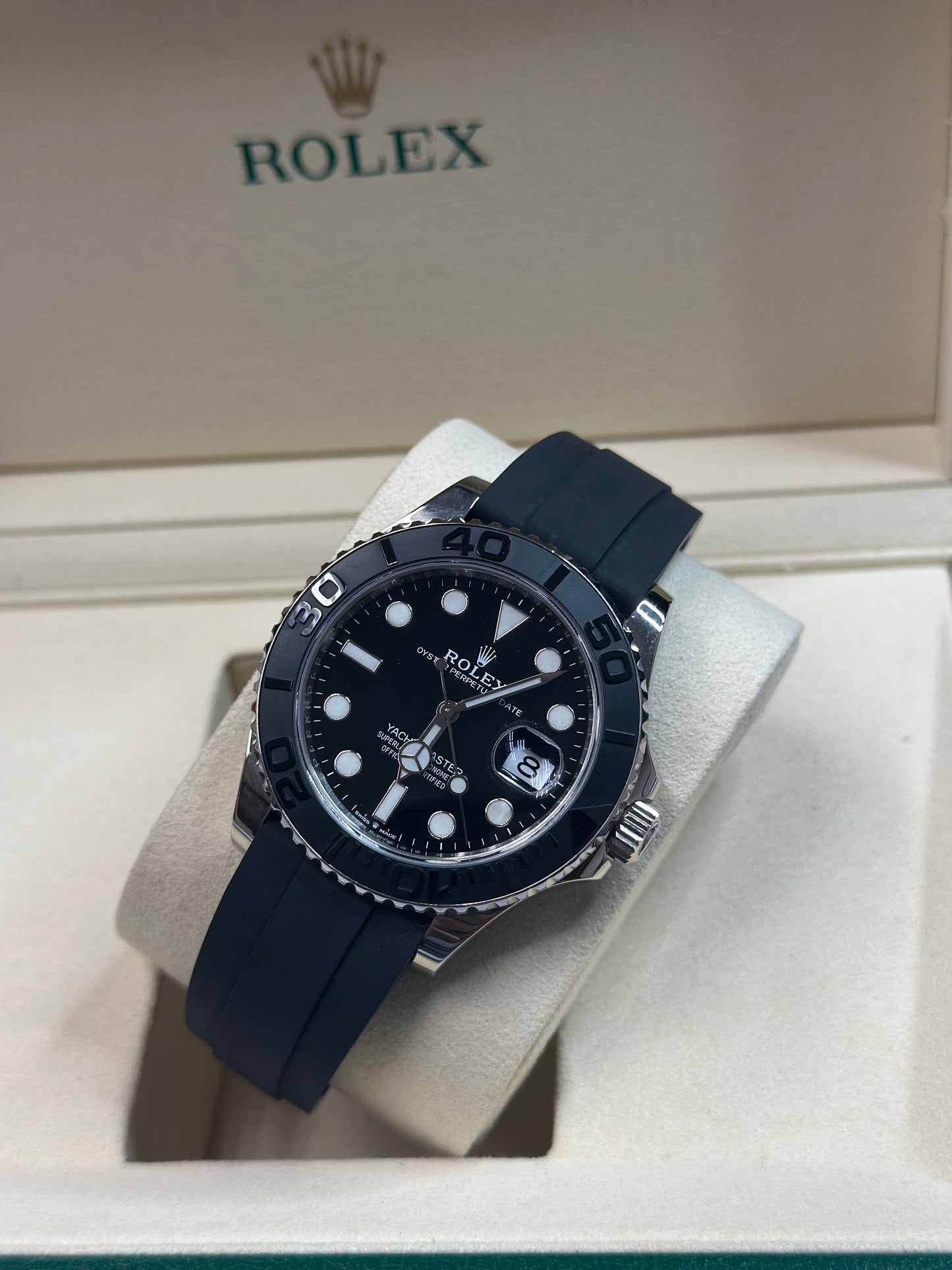 Rolex Yacht-Master 42 Black Dial on Oysterflex 226659 Papers 2020