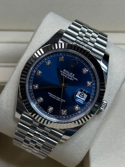 Rolex Datejust 41 Blue Diamond Dial on Jubilee 126334 Papers 2026