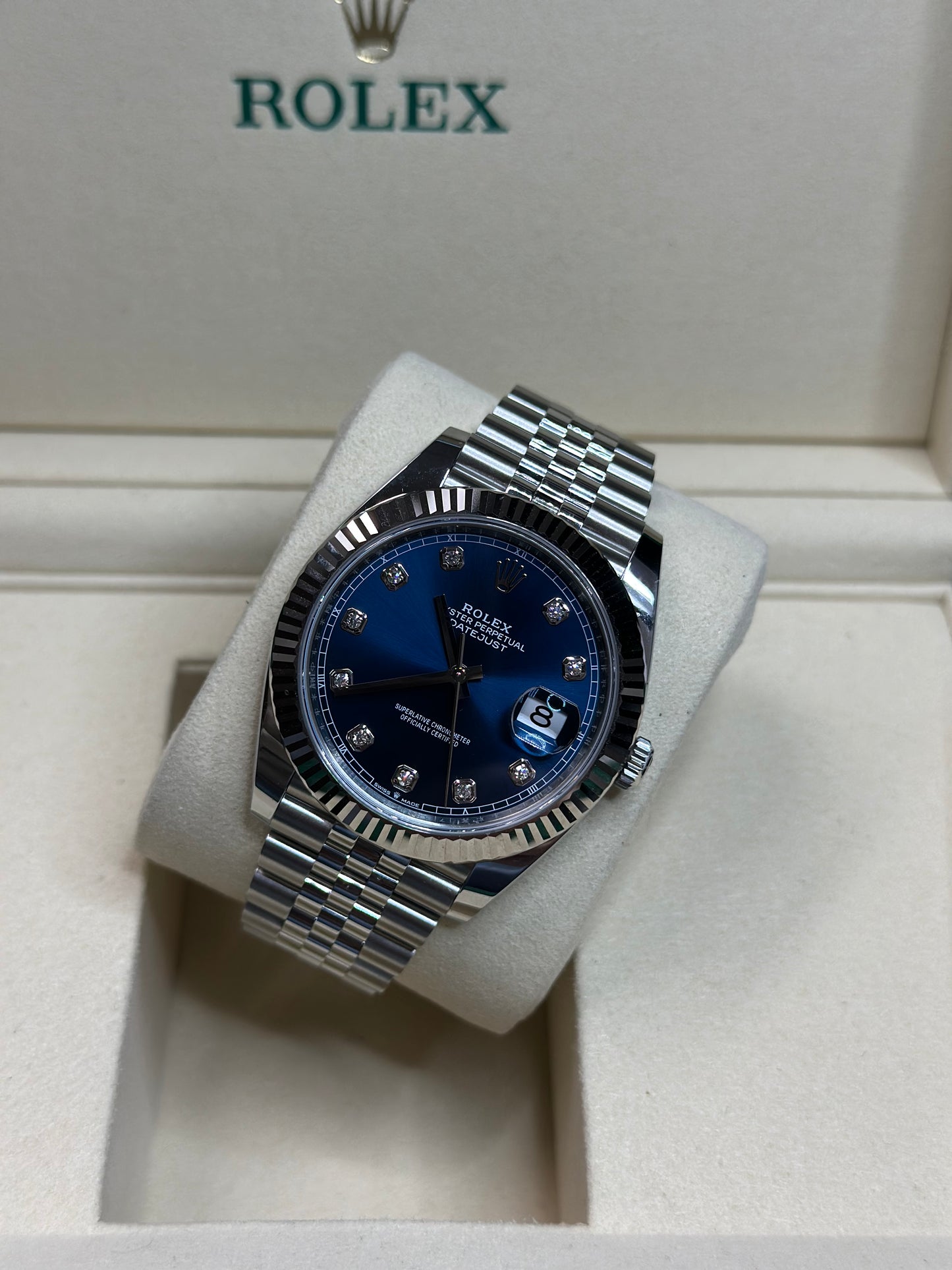 Rolex Datejust 41 Blue Diamond Dial on Jubilee 126334 Papers 2026