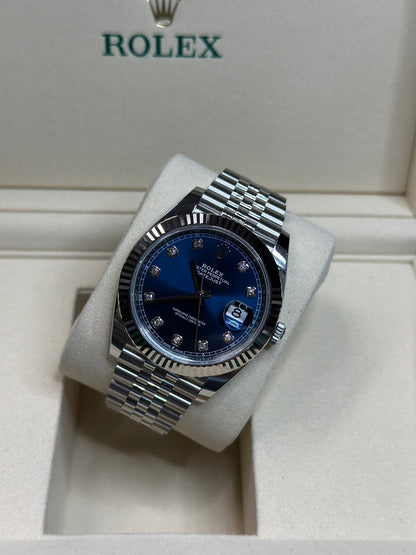 Rolex Datejust 41 Blue Diamond Dial on Jubilee 126334 Papers 2026