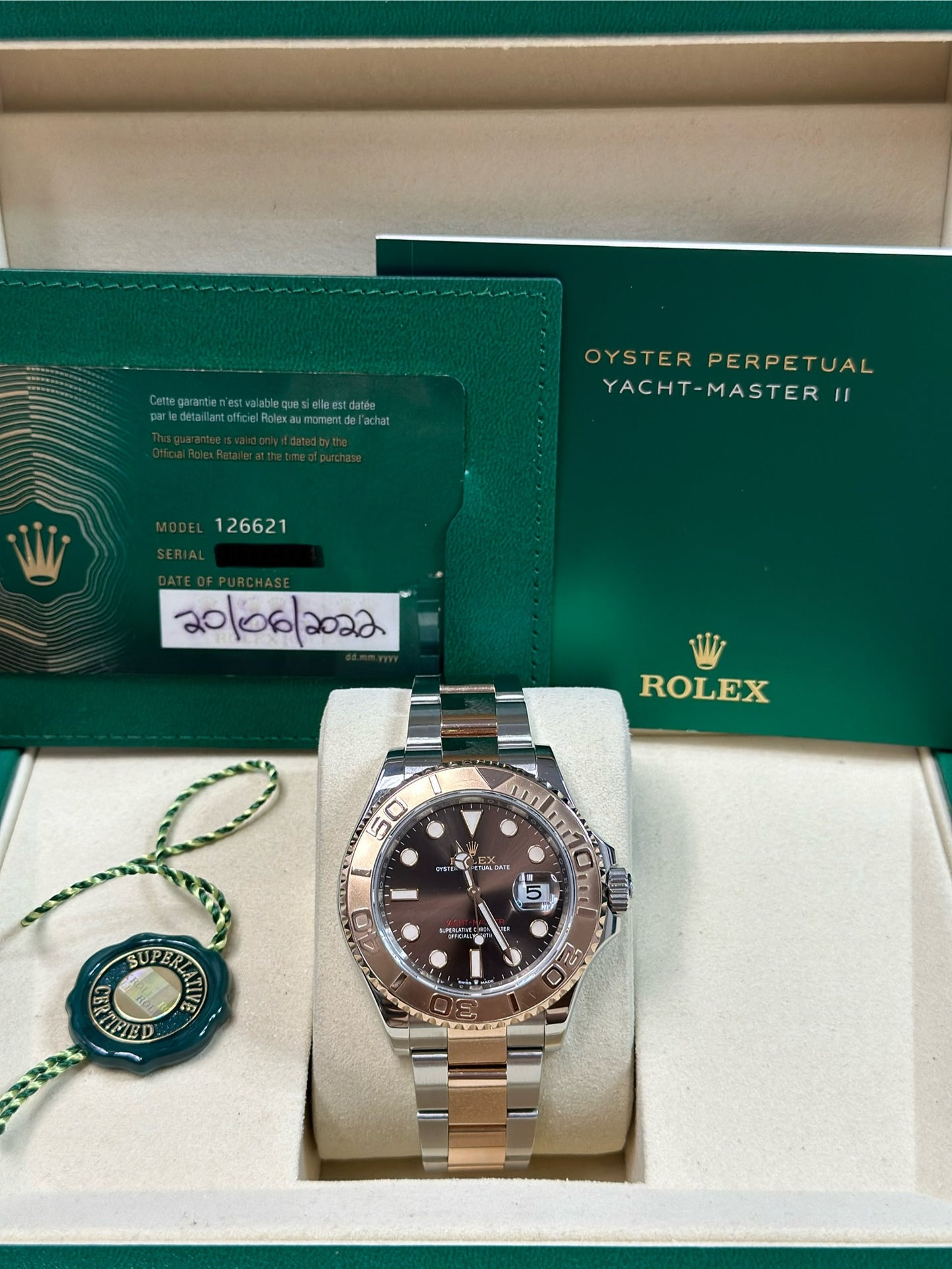 Rolex Yacht-Master Chocolate Dial on Oyster 126621 Papers 2022