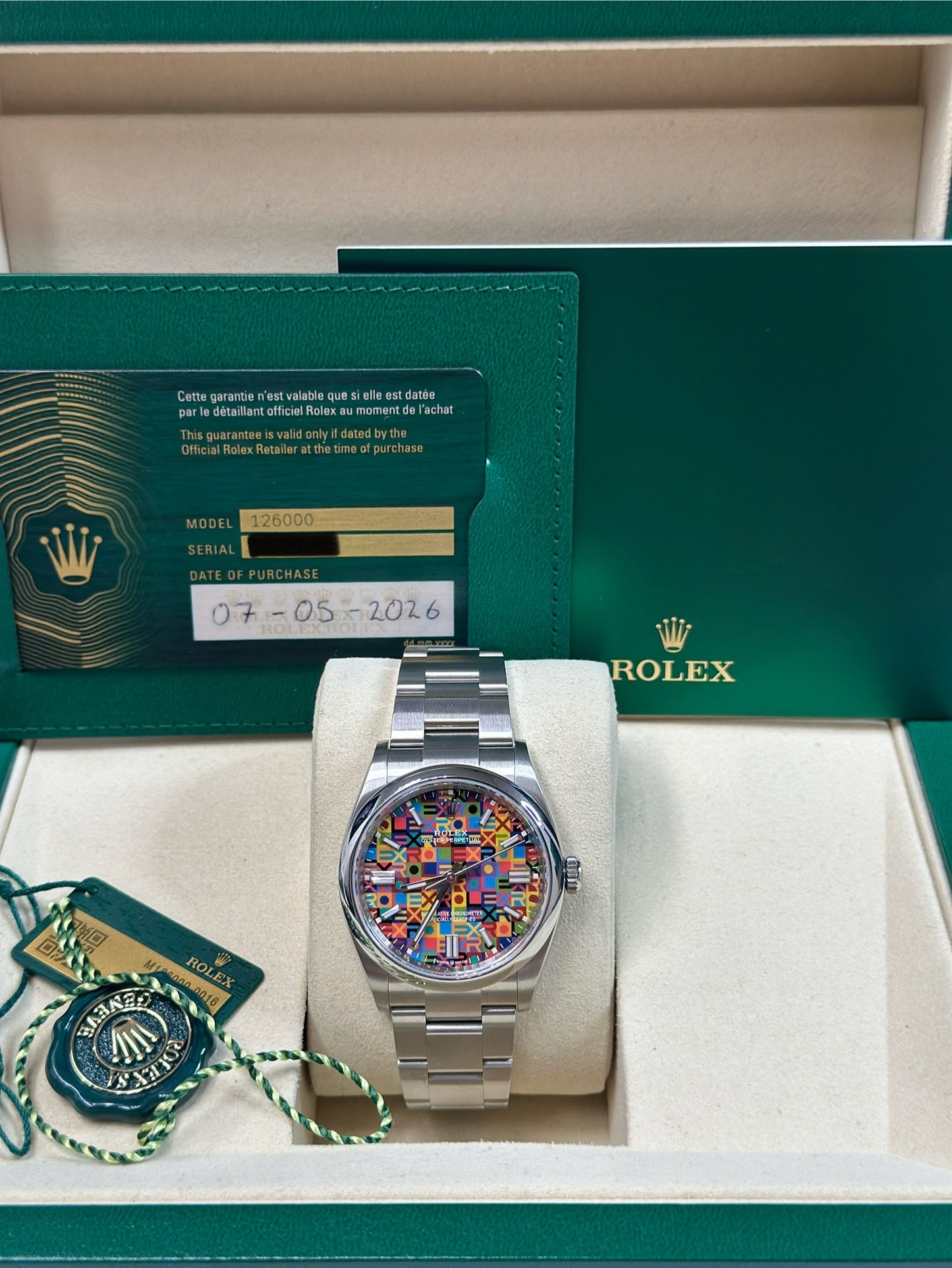 Rolex Oyster Perpetual 36 celebration Dial on Oyster 126000 Papers 2026