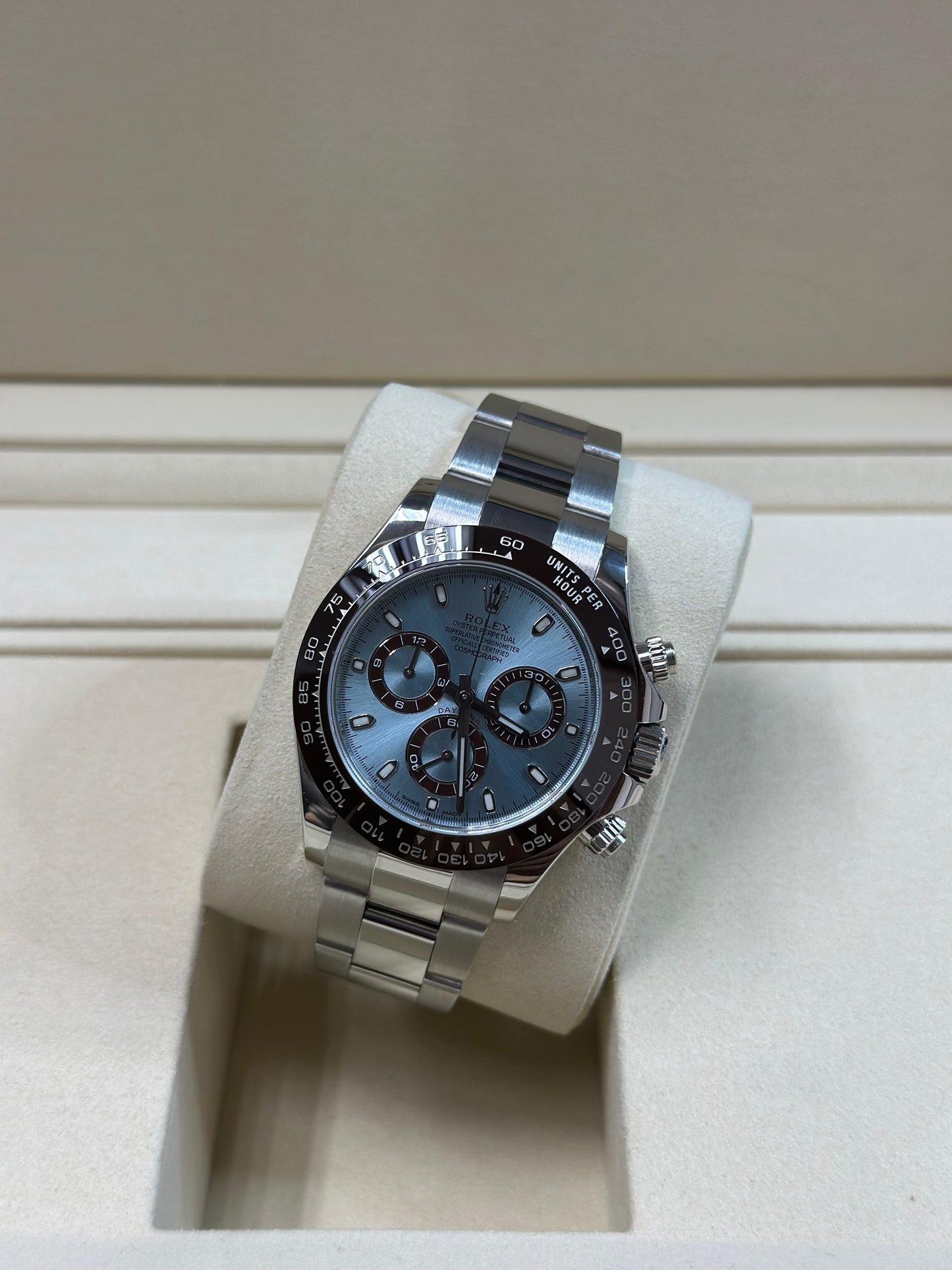Rolex Daytona Ice Blue Index Dial on Oysterlock 116506 Papers 2016