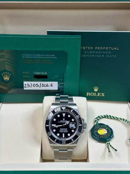 Rolex Submariner Black Dial on Oyster 126610LN Papers 2026