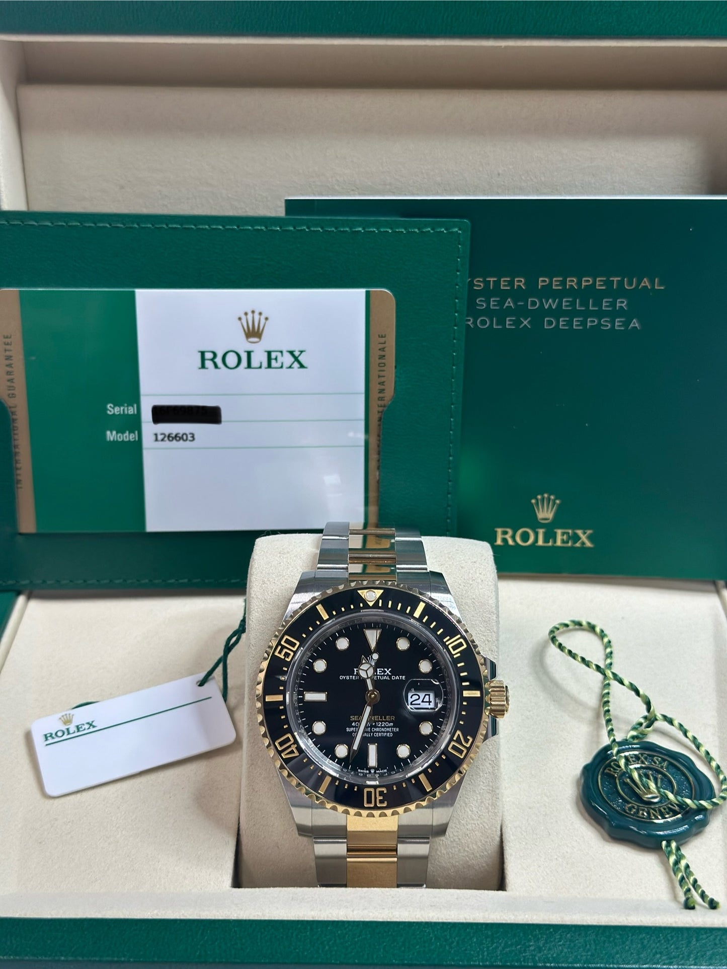 Rolex Sea-Dweller 43 Black Dial on Oyster 126603 Papers 2020