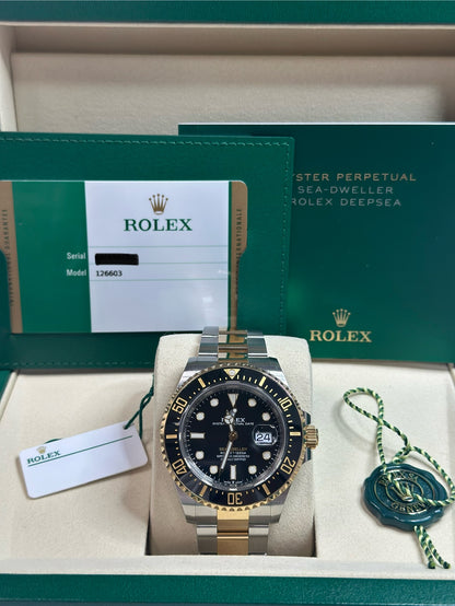 Rolex Sea-Dweller 43 Black Dial on Oyster 126603 Papers 2020