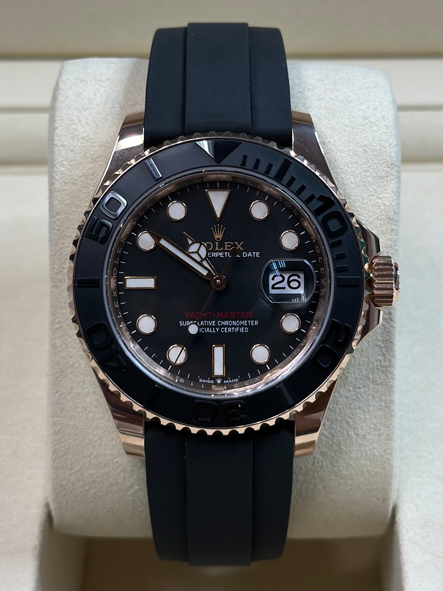 Rolex Yacht-Master Black Dial on Oysterflex 126655 Papers 2021