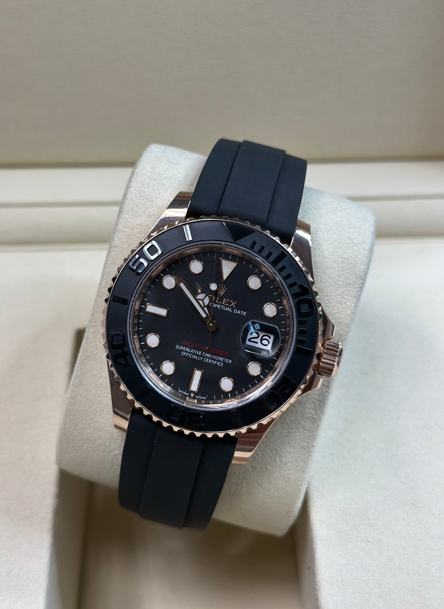Rolex Yacht-Master Black Dial on Oysterflex 126655 Papers 2021