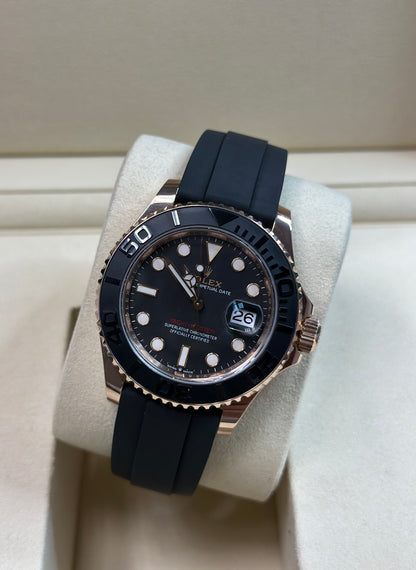 Rolex Yacht-Master Black Dial on Oysterflex 126655 Papers 2021