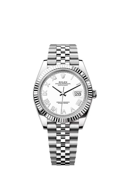 Rolex Datejust 41 White Roman Dial on Jubilee 126334 Papers 2026