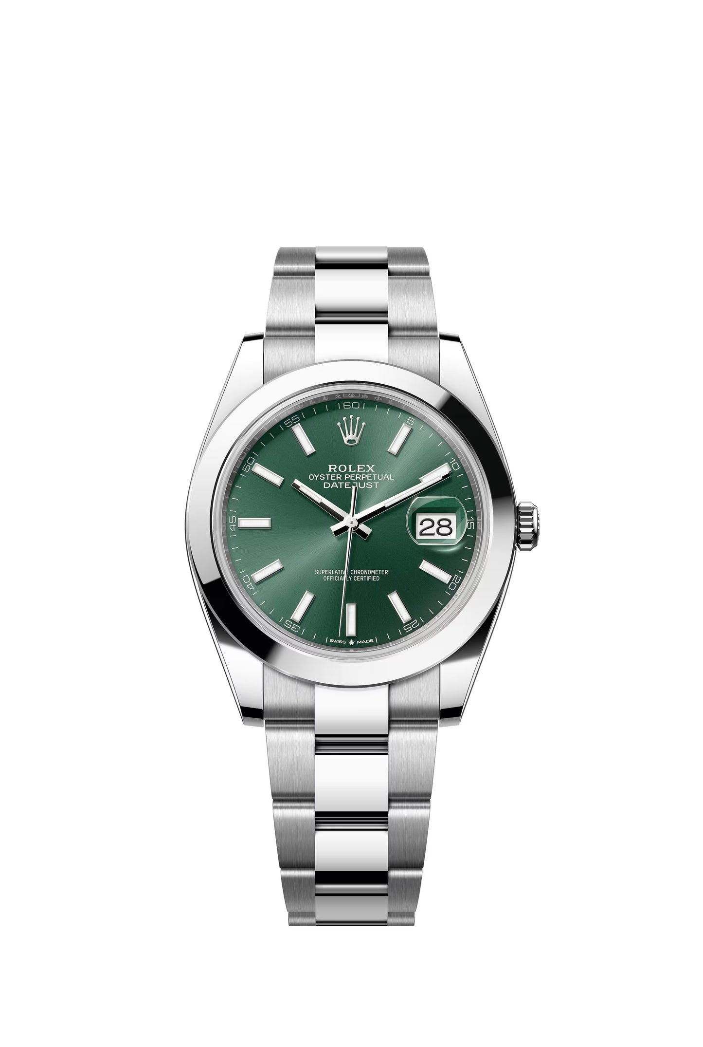 Rolex Datejust 41 Mint Green Index Dial on Oyster 126300 Papers 2026
