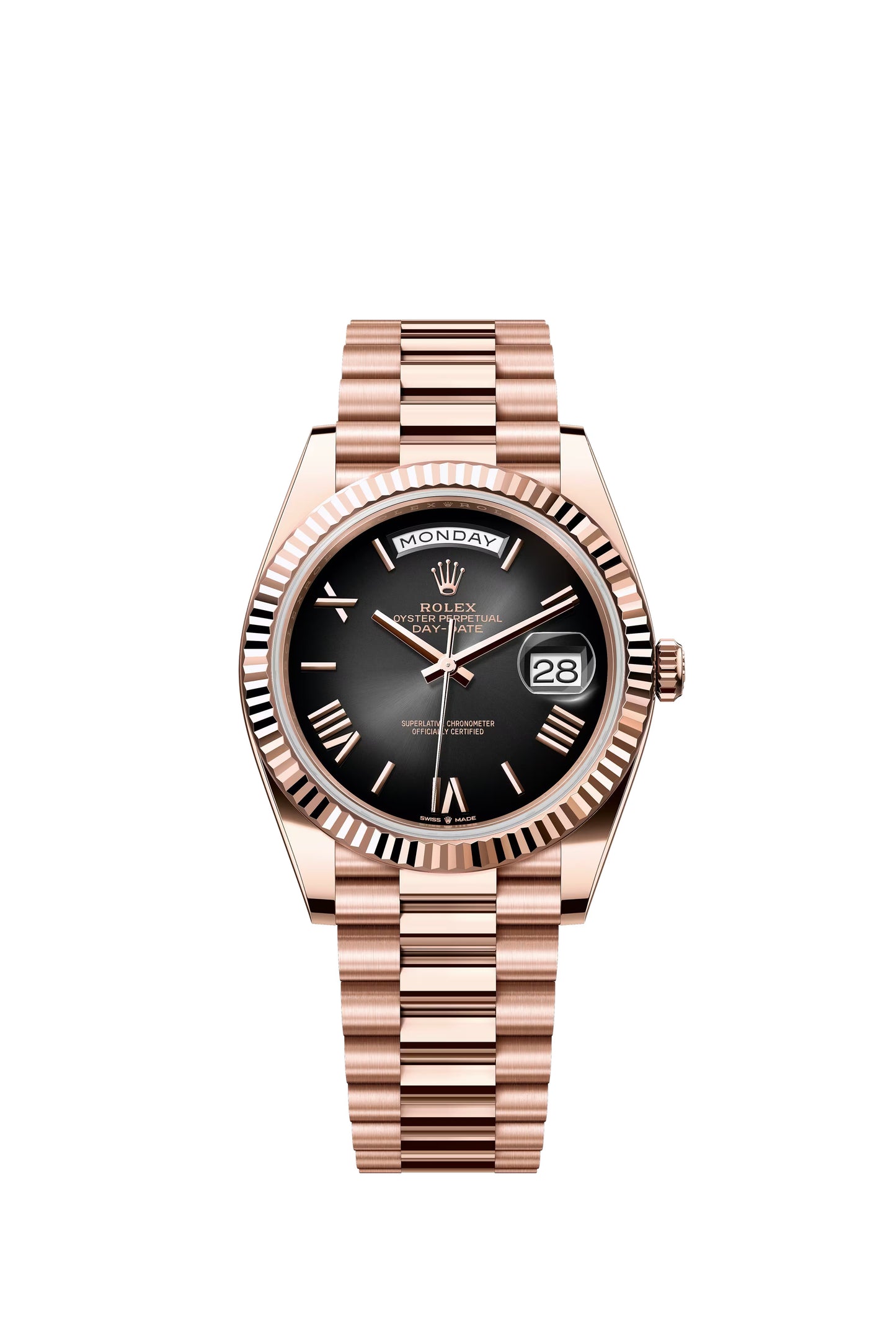 Rolex Day-Date 40 Slate Ombr√© Roman Dial on President 228235 Papers 2026