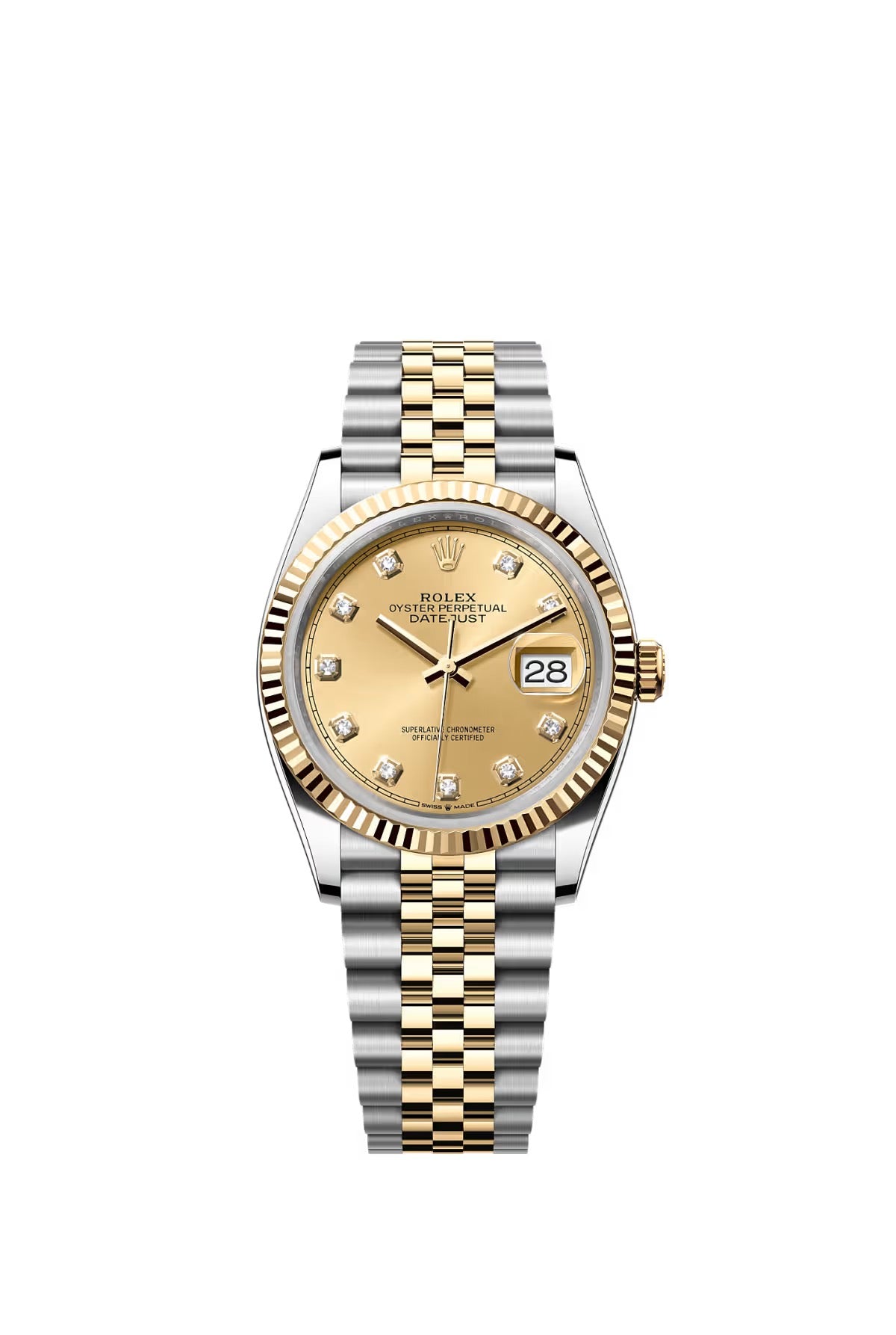 Rolex Datejust 36 Champagne Diamonds Dial on Jubilee 116233 Papers 2008