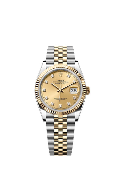 Rolex Datejust 36 Champagne Diamonds Dial on Jubilee 116233 Papers 2008