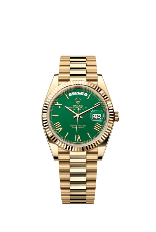 Rolex Day-Date 40 Green Roman Dial on President 228238 Papers 2026