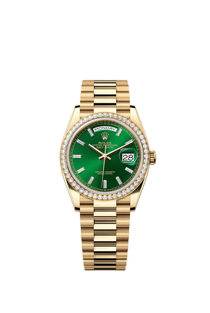 Rolex Day-Date 36 Green Dial on President 128348rbr Papers 2026