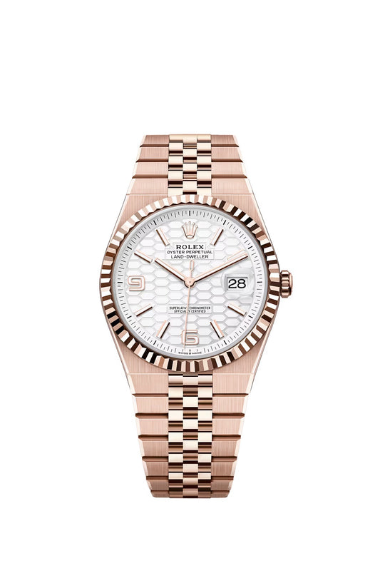 Rolex Land-Dweller 40 White Honeycomb Dial on Flat Jubilee 127335 Papers 2026