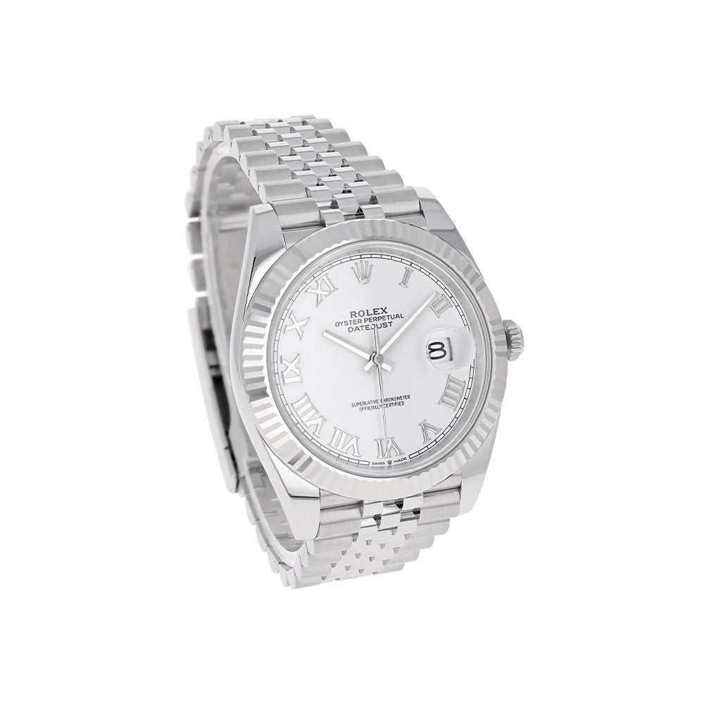 Rolex Datejust 41 White Roman Dial on Jubilee 126334 Papers 2026