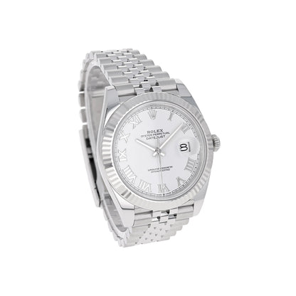 Rolex Datejust 41 White Roman Dial on Jubilee 126334 Papers 2026