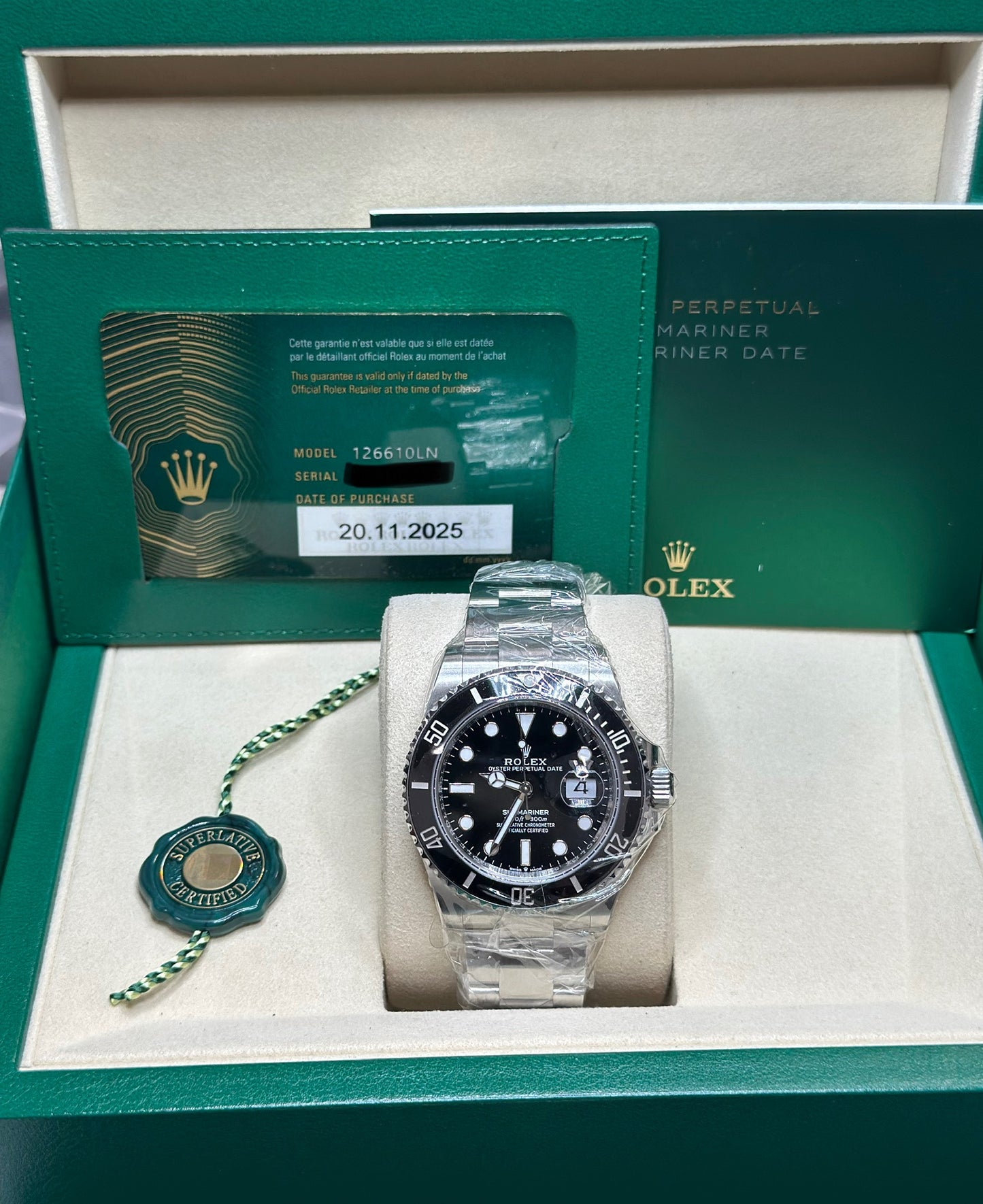 Rolex Submariner Black Dial on Oyster 126610LN Papers 2025
