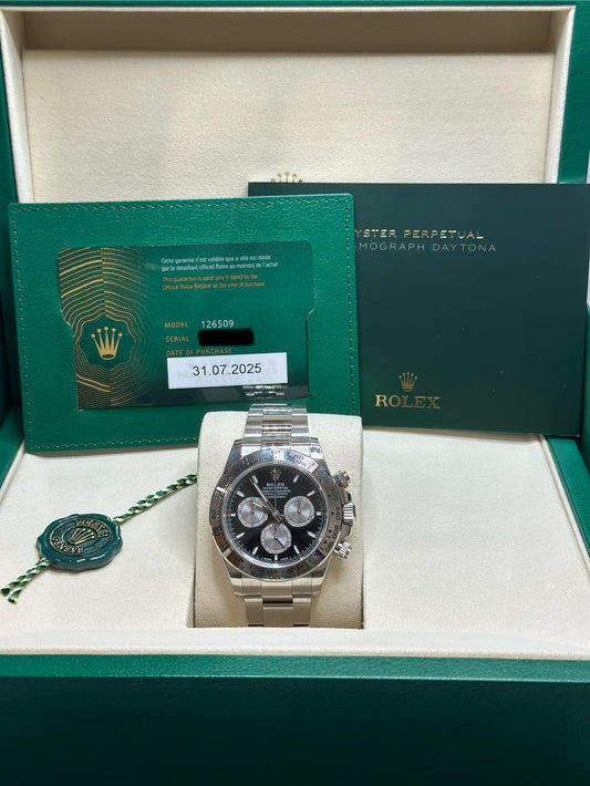 Rolex Daytona Black And Steel Index Dial on Oyster 126509 Complete 2025