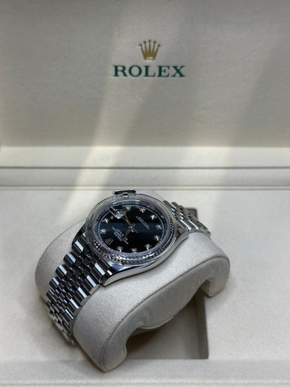Rolex Datejust 36 Black Diamond Dial on Jubilee 126234 Papers 2025