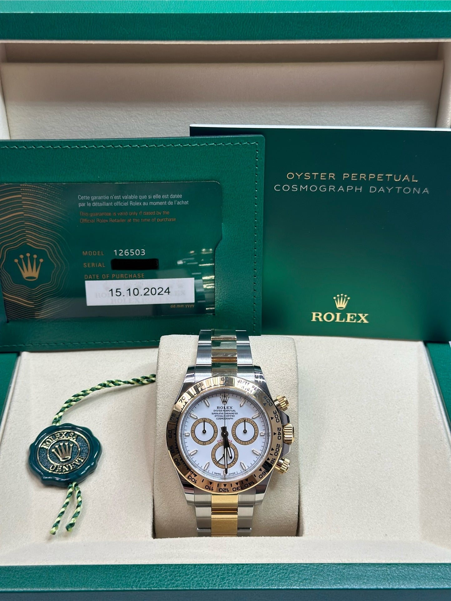 Rolex Daytona White Index Dial on Oyster 126503 Papers 2024