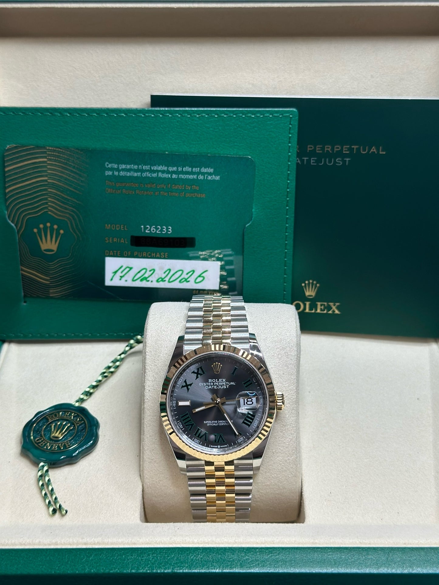 Rolex Datejust 36 Slate Roman Dial on Jubilee 126233 Complete 2026