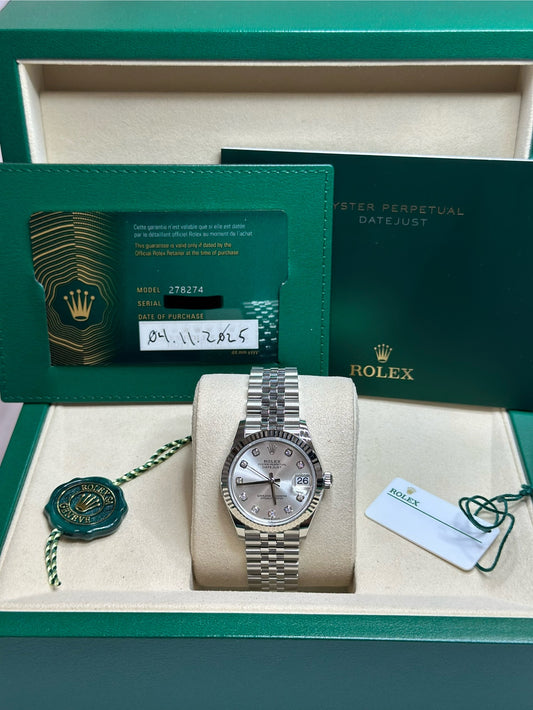Rolex Datejust 31 Silver Diamond Dial on Jubilee 278274 Papers 2025