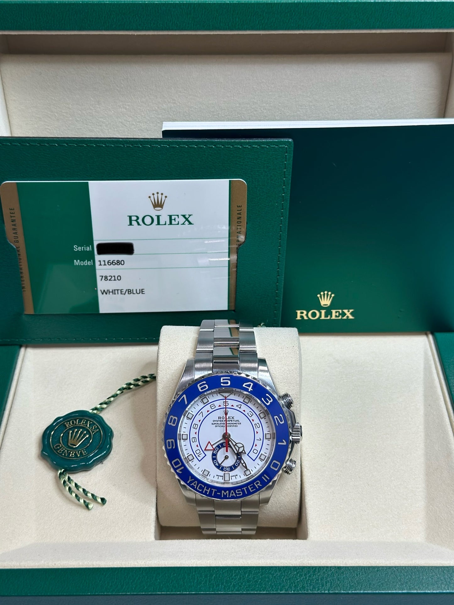 Rolex Yacht-Master II Matt White Dial on Oyster 116680 Papers 2020