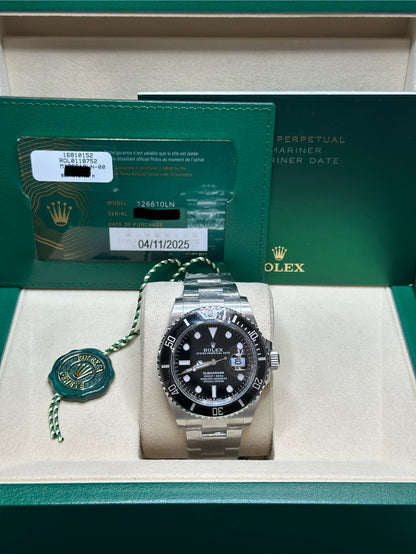 Rolex Submariner Black Dial on Oyster 126610LN Papers 2025