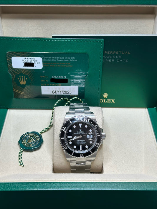 Rolex Submariner Black Dial on Oyster 126610LN Papers 2025