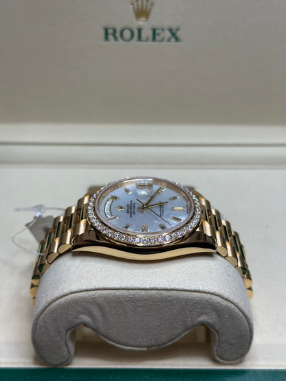 Rolex Day-Date 40 White Mother-Of-Pearl Dial on President 228348RBR Papers 2025