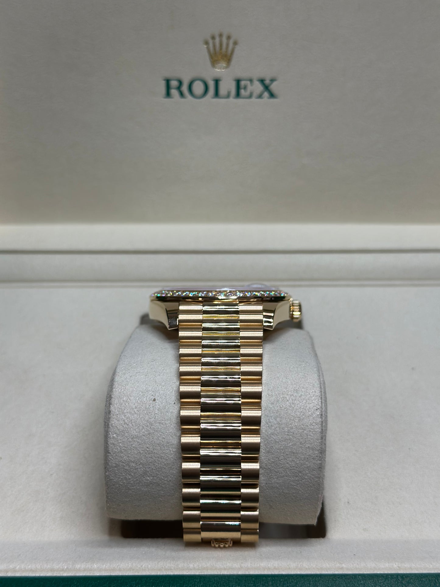 Rolex Day-Date 40 White Mother-Of-Pearl Dial on President 228348RBR Papers 2025