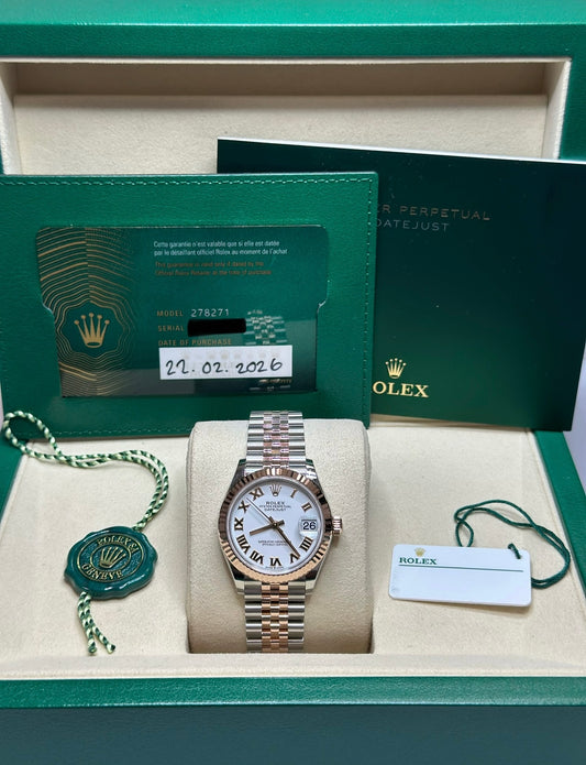 Rolex Datejust 31 White Roman Dial on Jubilee 278271 Papers 2026