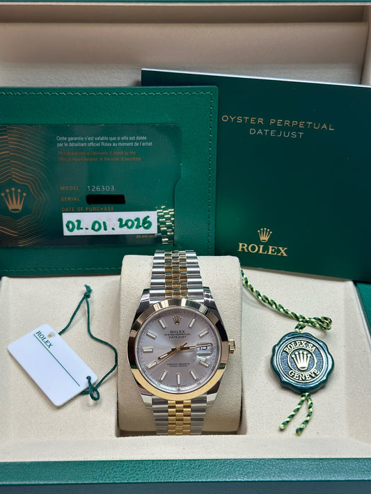 Rolex Datejust 41 Silver Index Dial on Jubilee 126303 Papers 2026
