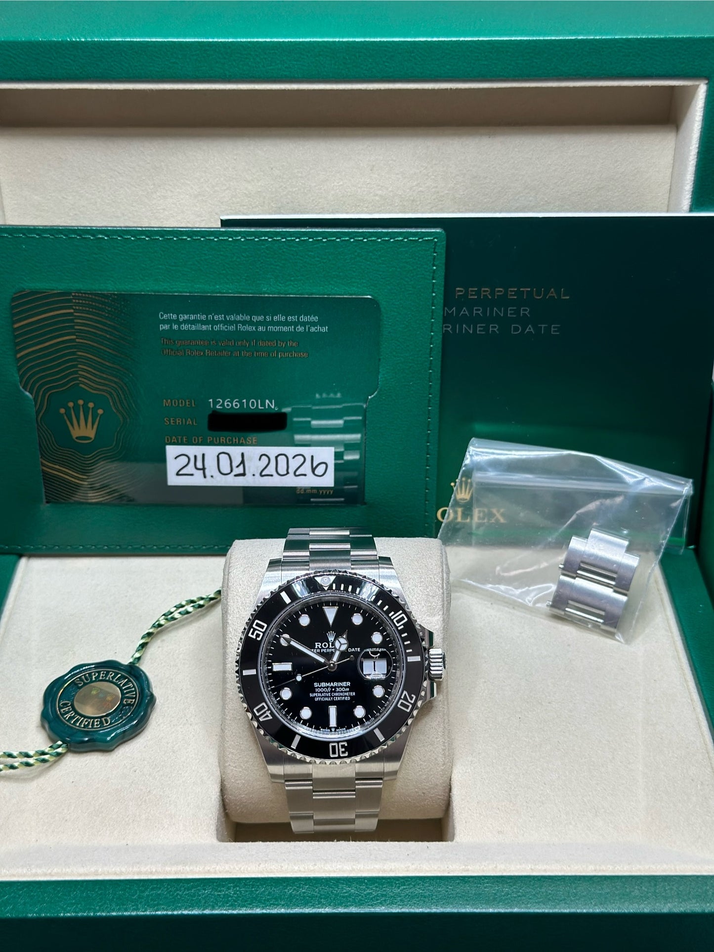 Rolex Submariner Black Dial on Oyster 126610LN Papers 2026