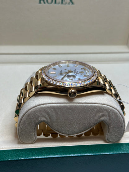 Rolex Day-Date 40 White Mother-Of-Pearl Dial on President 228348RBR Papers 2025