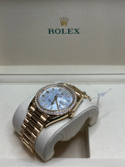 Rolex Day-Date 40 White Mother-Of-Pearl Dial on President 228348RBR Papers 2025