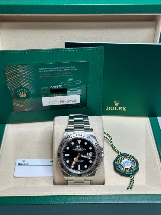 Rolex Explorer II Black Dial on Oyster 226570 Papers 2022