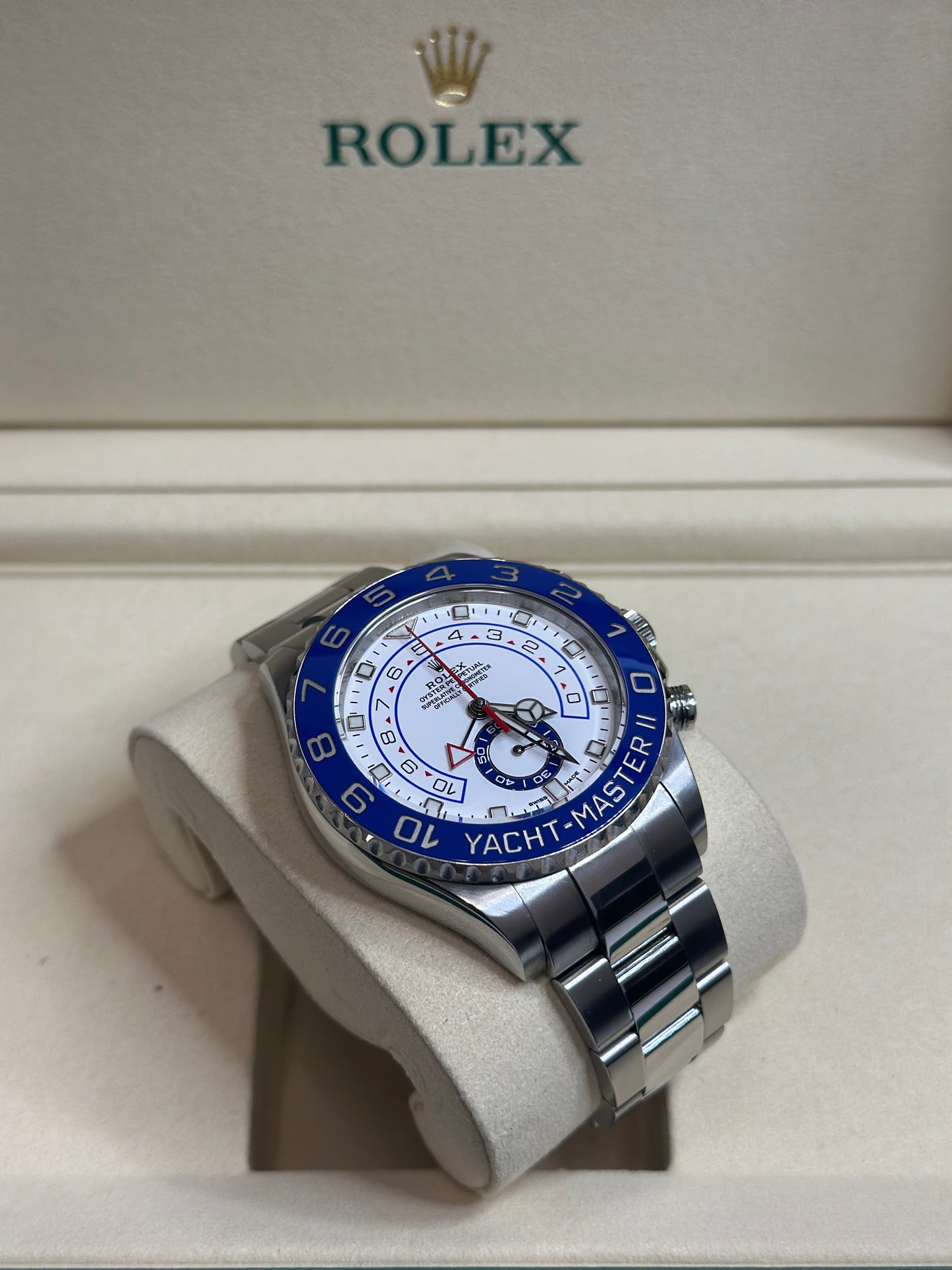 Rolex Yacht-Master II Matt White Dial on Oyster 116680 Papers 2020